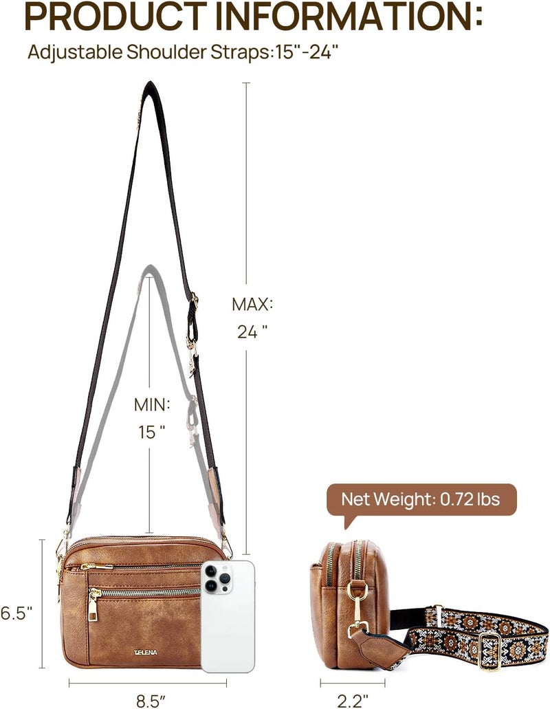 Telena Small Crossbody Bags For Women Vegan Leather Crossbody Purse With Adjustable Wide Strap For Daily Life - Image 3